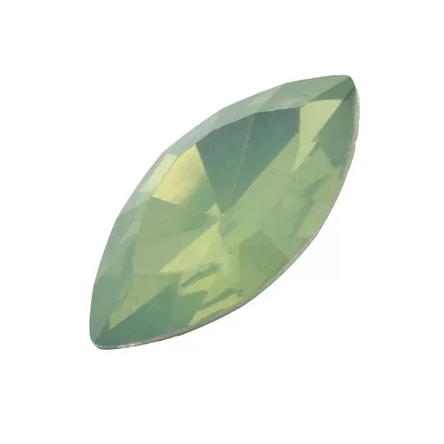 Cabochons facettés forme navette en résine 18x9 mm Green x5