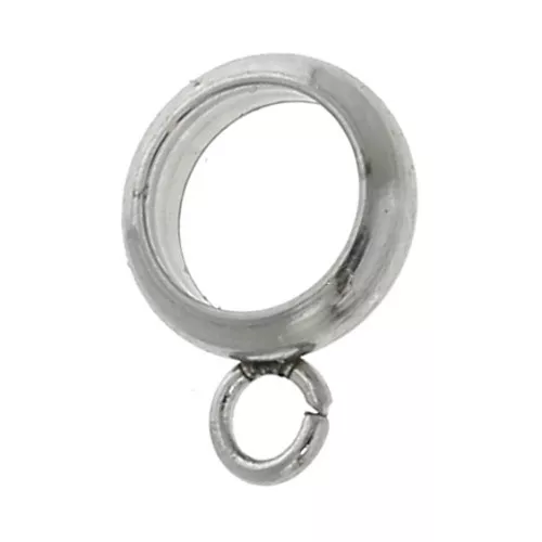 Perle attache breloque 7x2 mm en acier inoxydable x4