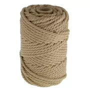 Bobine de cordon en coton pour macramé 5 mm - Sable foncé x50m