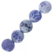Perles Rondes facettées en agate teintée 8 mm Light Blue x10