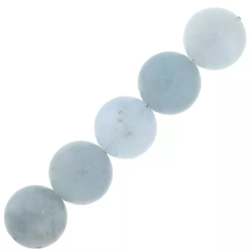 Perles rondes en pierre gemme 6 mm Aigue-Marine x15