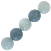 Perles rondes en pierre gemme 8 mm Aigue-Marine x10|raw }}