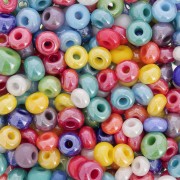 Perles rocailles Preciosa  6/0 - 4 mm - Mix Opaque Nacré x20g