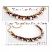 Perles en verre Télos® par Puca® 4x12 mm Full Dorado x10g