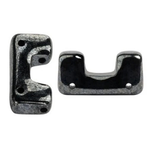 Perles en verre Télos® par Puca® 4x12 mm Jet Hematite x10g
