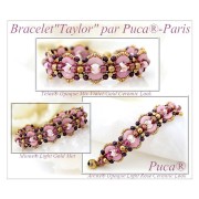 Perles en verre Télos® par Puca® 4x12 mm Jet Hematite x10g