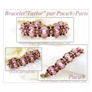 Perles en verre Télos® par Puca® 4x12 mm Jet Hematite x10g