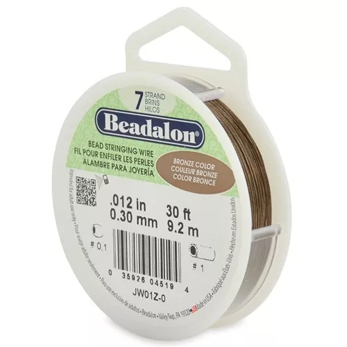 Fil Cablé 7 brins 0.30 mm - Beadalon - Bronze x9,2 m