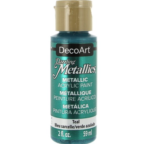 Peinture acrylique métallique - DecoArt Dazzling Metallics - Teal x59 ml