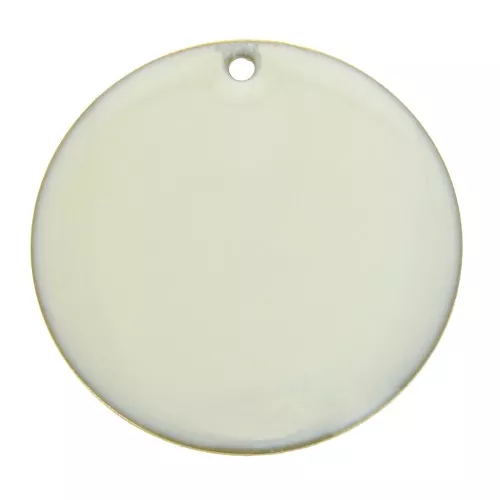 Sequin rond en métal et résine époxy 25 mm - Blanc x1