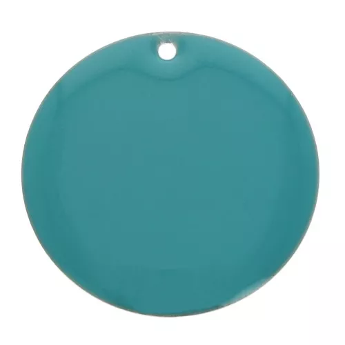 Sequin rond en métal et résine époxy 25 mm - Turquoise x1