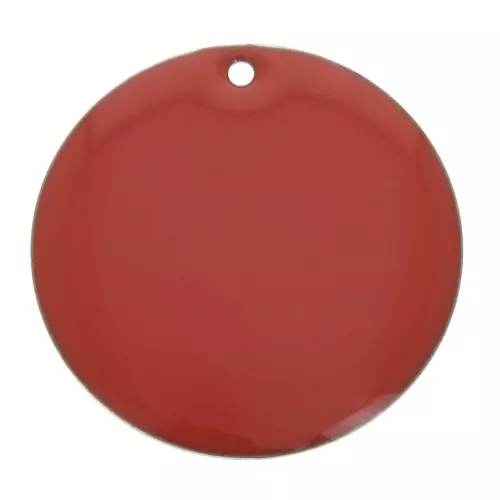 Sequin rond en métal et résine époxy 25 mm - Rose Corail x1