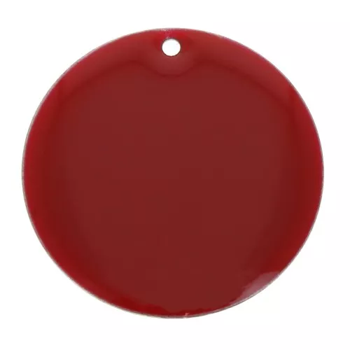 Sequin rond en métal et résine époxy 25 mm - Rouge foncé x1