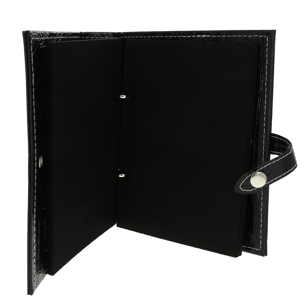 Classeur De Rangement Pour Bijoux Grand Format 18x21 5 Cm Effet Python Noir X1 Perles Co