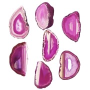 Pendentif tranche d'Agate teintée 40-80 mm - Fuchsia x1