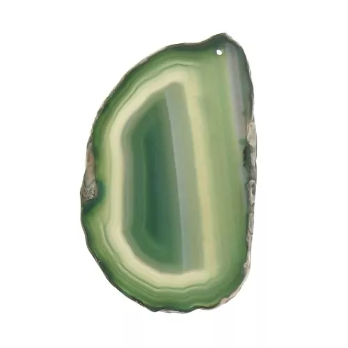 Pendentif tranche d'Agate teintée 40-80 mm - Green x1