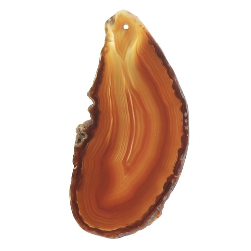Pendentif tranche d'Agate teintée 40-80 mm - Rust x1