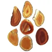 Pendentif tranche d'Agate teintée 40-80 mm - Rust x1