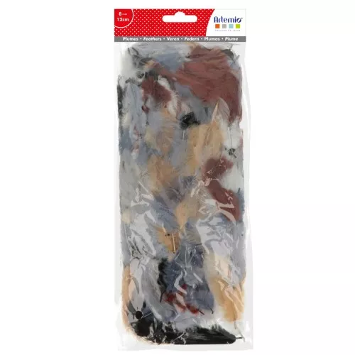 Plumes 8 à 12 cm pour bijoux et déco DIY - Naturel x10gr