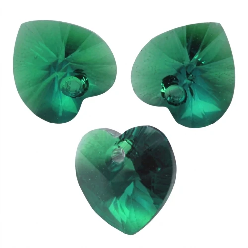 Coeurs PureCrystal 6228 10,3x10 mm Emerald x6
