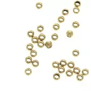 Perles à écraser en laiton 2,5 mm pour la création de bijoux fantaisie - Doré à l'or fin x100