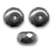 Donuts 9x6 mm Jet Hematite x25