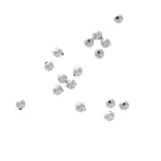 Perles rondes lisses en laiton 2 mm - Placage Argent fin x1000|raw }}
