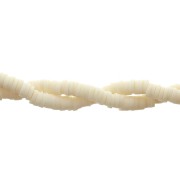 Perles rondelles Heishi en pâte polymère 4x1 mm Ivoire x39 cm