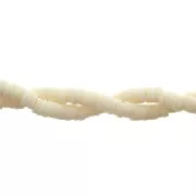 Perles rondelles Heishi en pâte polymère 4x1 mm Ivoire x39 cm