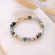 Perles rondes en pierre gemme 6.5 mm Tree Agate x15