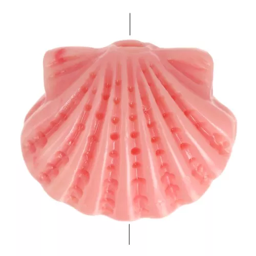 Perle coquillage en résine 10x12 mm - Grenadine x1