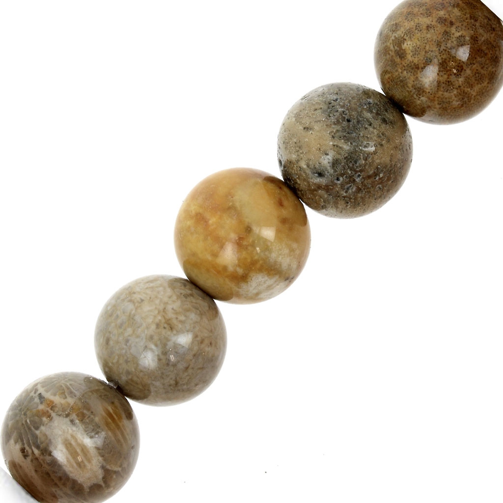 Collier Ras Du Cou En Alliage Argenté Avec Perles De Corail Fossilisé Et Strass - Occasion Très Bon état