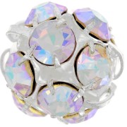Perle ronde Strass 16 mm argenté Crystal AB|raw }}