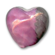Coeur en céramique 20 mm Gris Fuchsia irisé