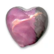 Coeur en céramique 20 mm Gris Fuchsia irisé