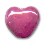 Coeur en céramique 20 mm Fuchsia irisé