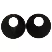 Pendentifs ethniques en corne avec gravure - forme rond 50 mm Noir x2