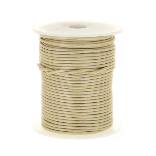 Cordon cuir 1,5 mm - Crème métallisé x 25 m