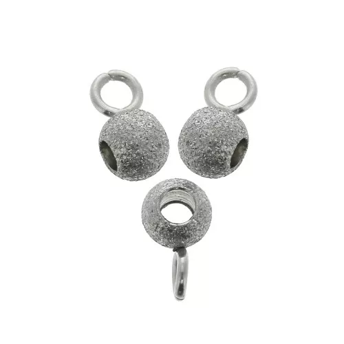 Perles métal attache breloques diamanté 7x4 mm Acier inoxydable x4