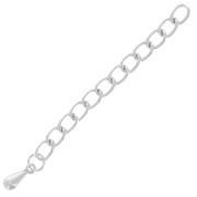 Chainette d'extension maille Rombo 60 mm argenté x1