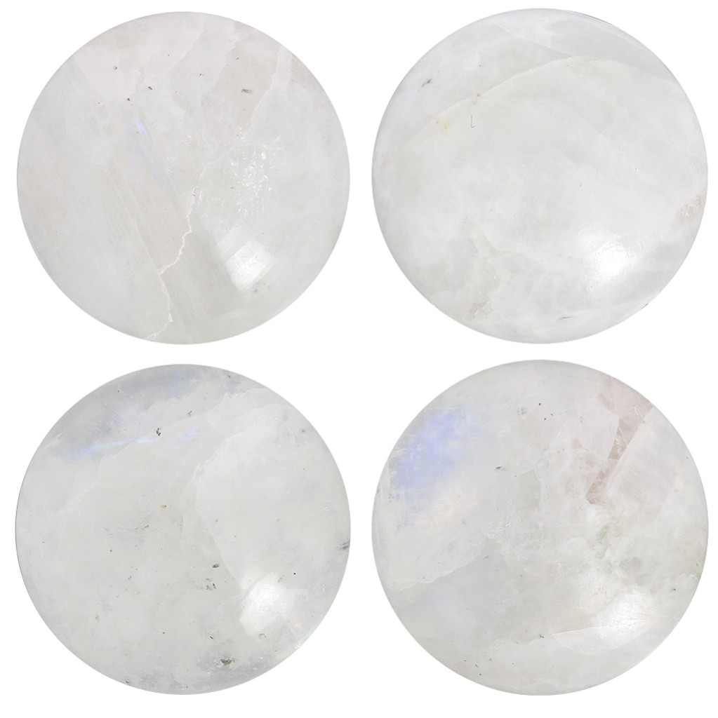 Lot De Cabochons En Pierre De Lune Bleue Naturelle - 150 Carats, Calibrés Ronds, Pour Bijoux