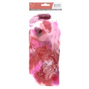 Plumes colorées 8 à 12 cm pour bijoux et déco DIY - Rouge/Rose x10gr|raw }}