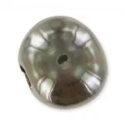 Perle en céramique 15 mm Khaki irisé