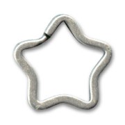 Porte clés étoile 32 mm - Placage Argent fin vieilli x1|raw }}