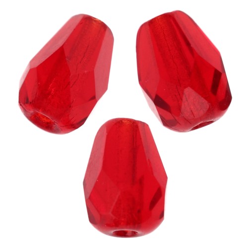Perles poires facettées 7x5 mm - Light Siam x25