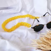 Chaîne plastique brillant maille gourmette 29x21 mm - Noir Marbré x50 cm