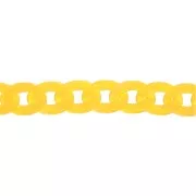 Chaîne plastique brillant maille gourmette 29x21 mm - Jaune x50 cm