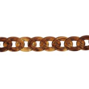 Chaîne plastique brillant maille gourmette 29x21 mm - Écaille Marron x50cm|raw }}