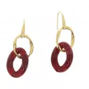 Chaîne plastique brillant maille gourmette 29x21 mm - Bordeaux x50 cm