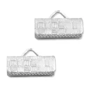 Embouts à serrer décorés 13 mm argenté x4